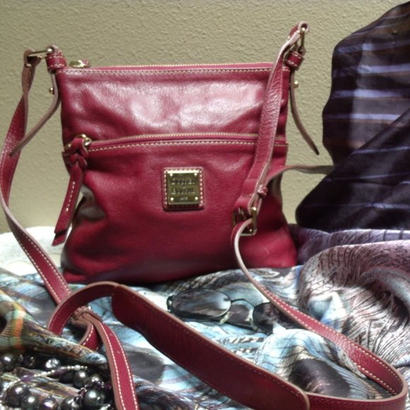 Dooney & Bourke Bags Dooney Bourke Burgundy Leather Crossbody Bag